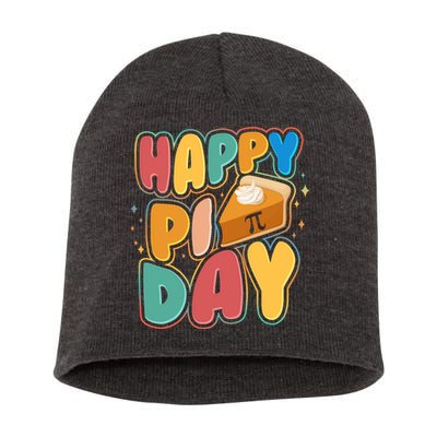 Happy Pi Day 3 14 Pie Slice March 14 Short Acrylic Beanie