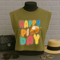 Happy Pi Day 3 14 Pie Slice March 14 Garment-Dyed Women's Muscle Tee