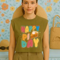 Happy Pi Day 3 14 Pie Slice March 14 Garment-Dyed Women's Muscle Tee