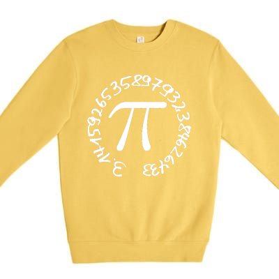 Happy Pi Day March 14 Circular 3.14 Many Digits Science Math Premium Crewneck Sweatshirt