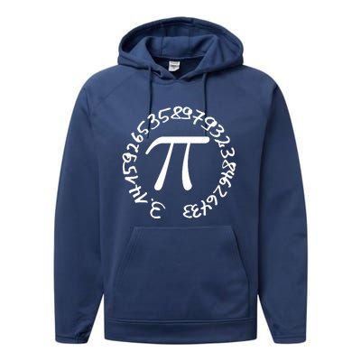 Happy Pi Day March 14 Circular 3.14 Many Digits Science Math Performance Fleece Hoodie