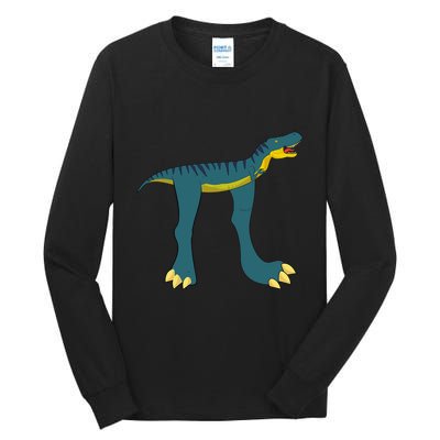 Happy Pi Day Dino Dinosaur T Rex Math Lover Boy Girl Tall Long Sleeve T-Shirt