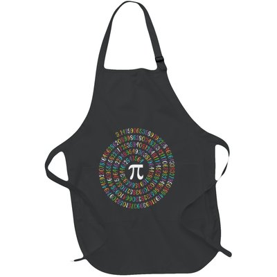 Happy Pi Day Funny Pi Day Spiral Pi Math 3.14 Full-Length Apron With Pockets