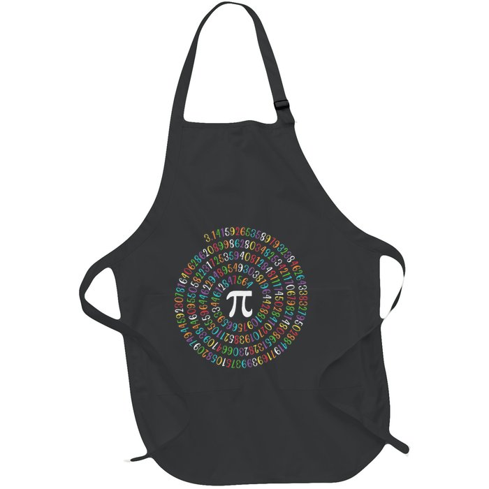Happy Pi Day Funny Pi Day Spiral Pi Math 3.14 Full-Length Apron With Pockets