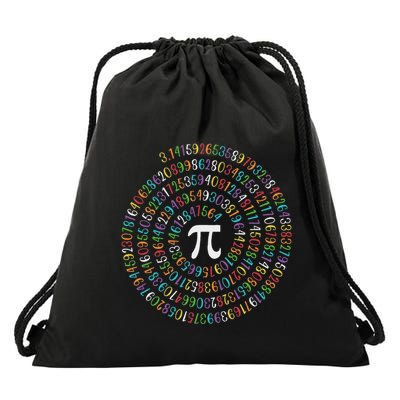 Happy Pi Day Funny Pi Day Spiral Pi Math 3.14 Drawstring Bag