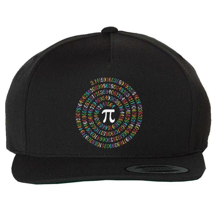 Happy Pi Day Funny Pi Day Spiral Pi Math 3.14 Wool Snapback Cap
