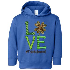 Happy Patrick's Day Love Phlebotomist Nurse Irish And Leopard Gift Toddler Hoodie