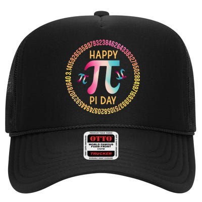 Happy Pi Day Mathematischer Mathematiklehrer Pi 3.14 High Crown Mesh Back Trucker Hat