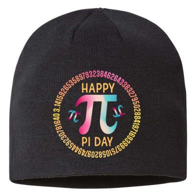 Happy Pi Day Mathematischer Mathematiklehrer Pi 3.14 Sustainable Beanie