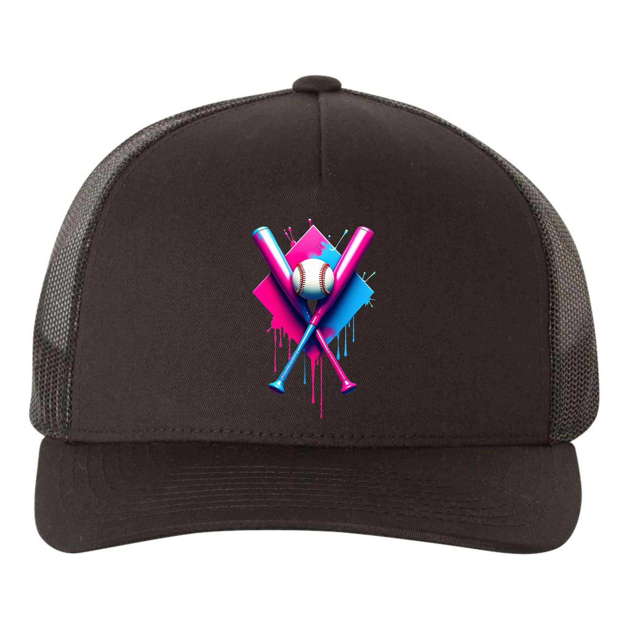 Home Plate Drip Ice Cream Softball Baseball Yupoong Adult 5-Panel Trucker Hat