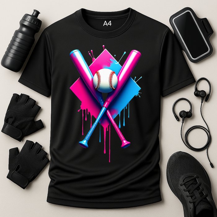 Home Plate Drip Ice Cream Softball Baseball Cooling Performance Crew T-Shirt
