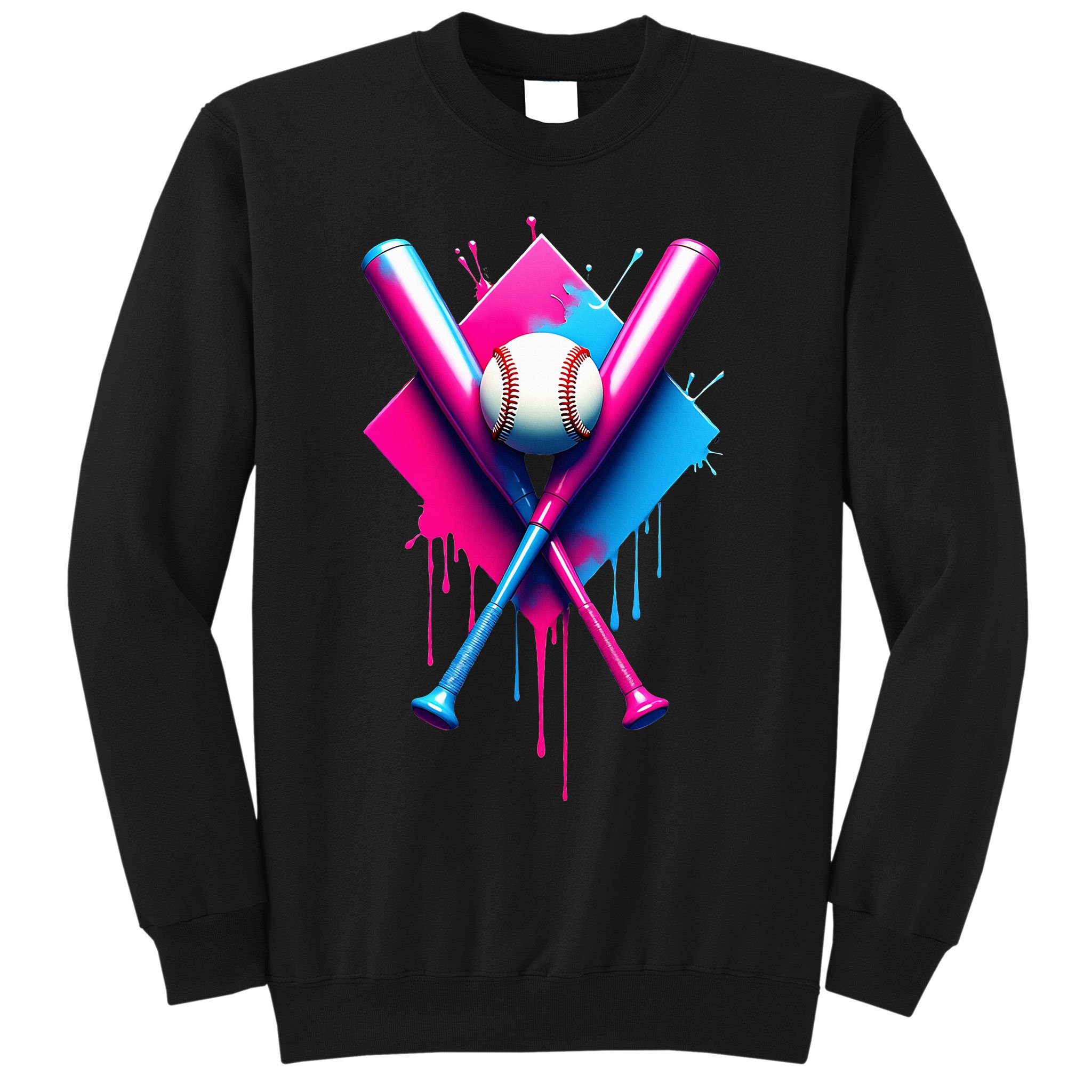 Home Plate Drip Ice Cream Softball Baseball Sweatshirt