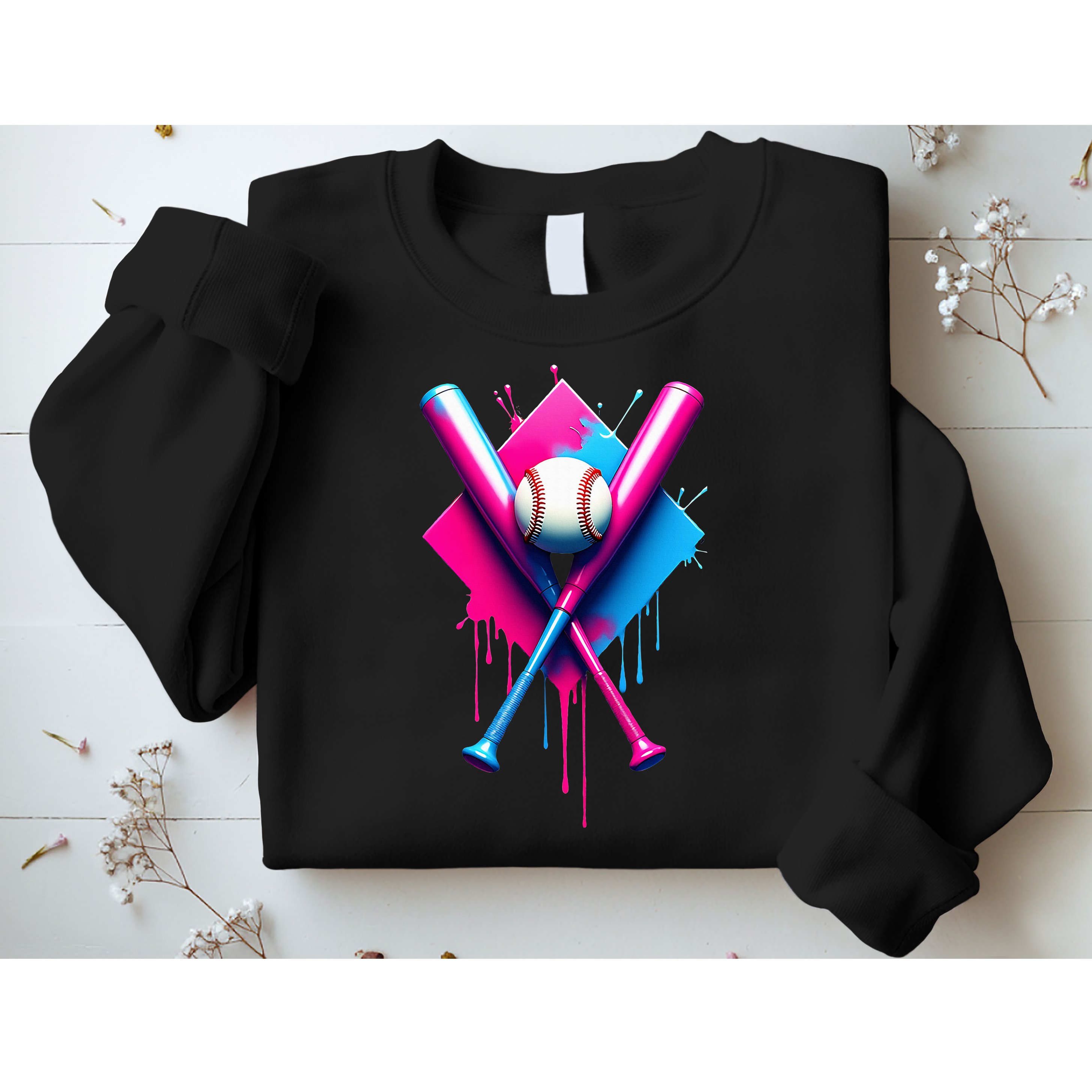 Home Plate Drip Ice Cream Softball Baseball Sweatshirt