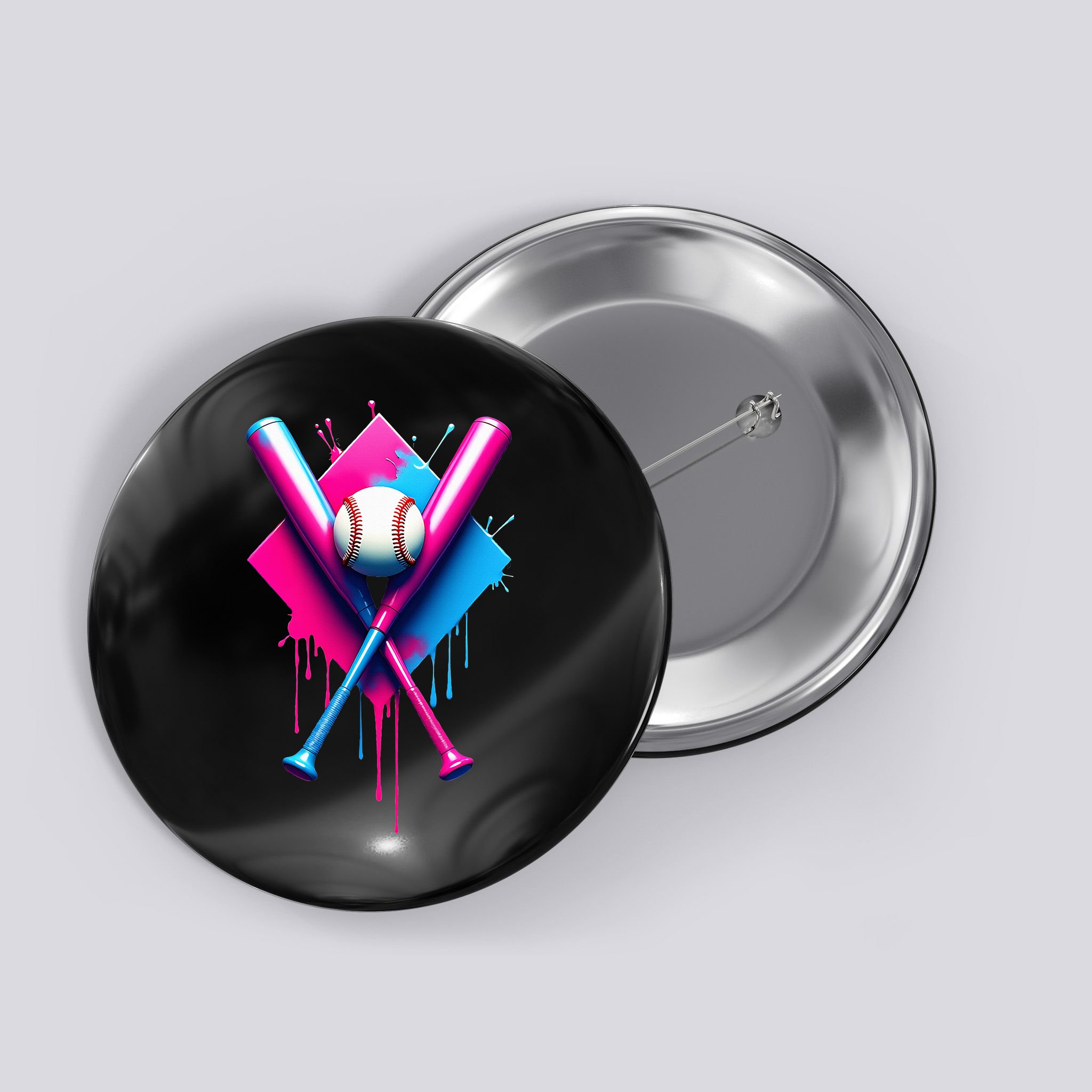 Home Plate Drip Ice Cream Softball Baseball Button