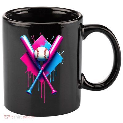 Home Plate Drip Ice Cream Softball Baseball 11oz C Handle Ceramic Mug