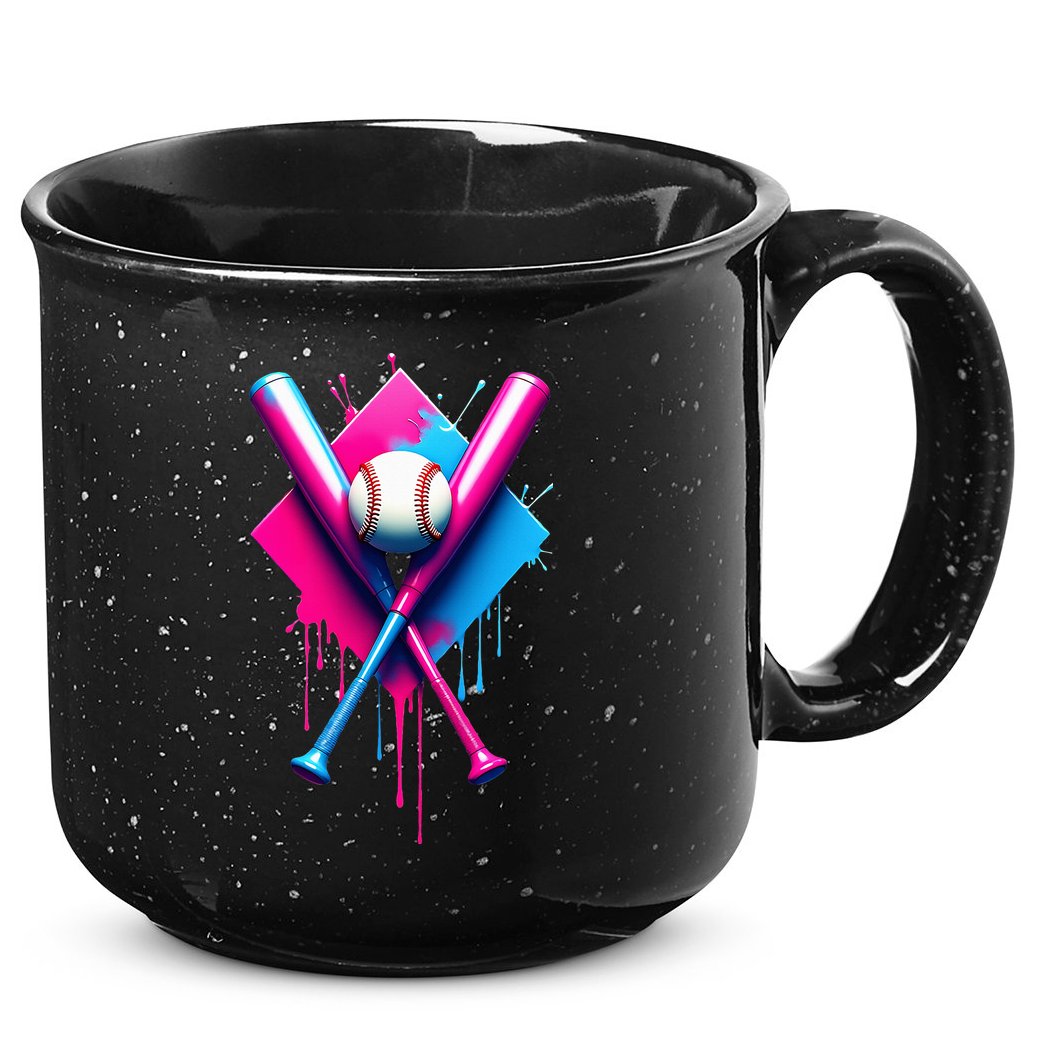 Home Plate Drip Ice Cream Softball Baseball 15oz Campfire Ceramic Mug