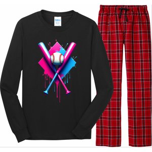 Home Plate Drip Ice Cream Softball Baseball Long Sleeve Pajama Set