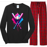 Home Plate Drip Ice Cream Softball Baseball Long Sleeve Pajama Set