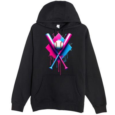 Home Plate Drip Ice Cream Softball Baseball Premium Pullover Hoodie