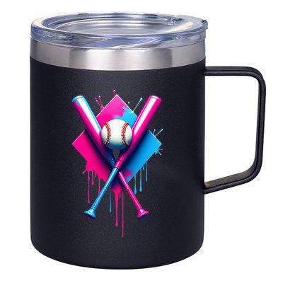 Home Plate Drip Ice Cream Softball Baseball 12oz Stainless Steel Coffee Mug
