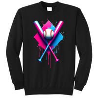 Home Plate Drip Ice Cream Softball Baseball Tall Sweatshirt