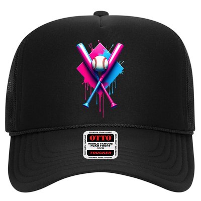 Home Plate Drip Ice Cream Softball Baseball Trucker Hat