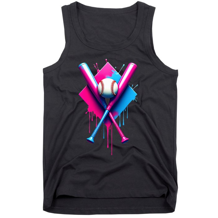 Home Plate Drip Ice Cream Softball Baseball Tank Top