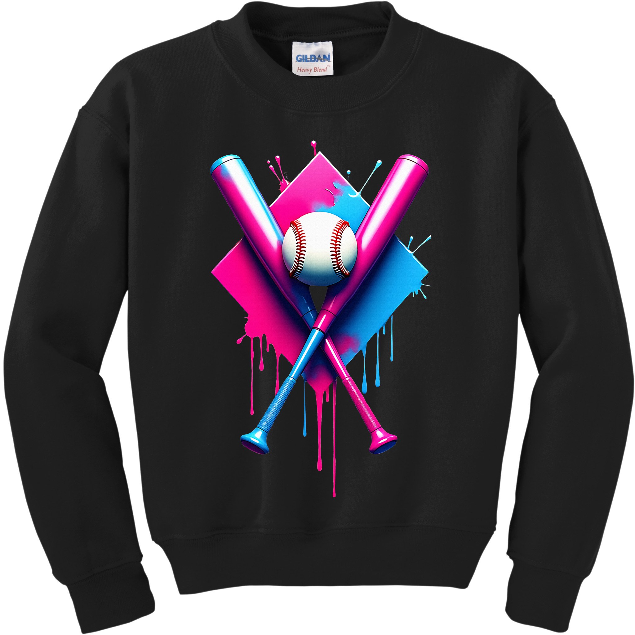 Home Plate Drip Ice Cream Softball Baseball Kids Sweatshirt