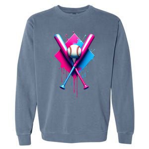 Home Plate Drip Ice Cream Softball Baseball Garment-Dyed Sweatshirt