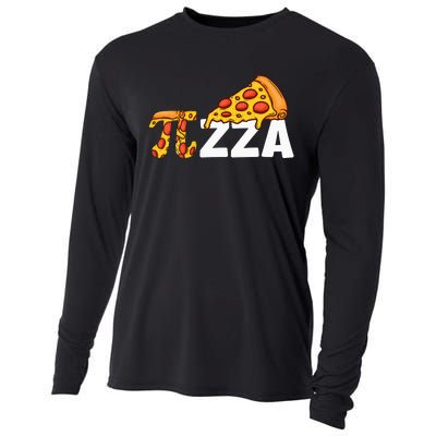 Happy Pi Day Pie Day Pizza Funny Pi Mathematic Math Cooling Performance Long Sleeve Crew