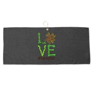 Happy Patrick's Day Love Caregiver Nurse Irish And Leopard Gift Large Microfiber Waffle Golf Towel