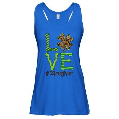 Happy Patrick's Day Love Caregiver Nurse Irish And Leopard Gift Ladies Essential Flowy Tank