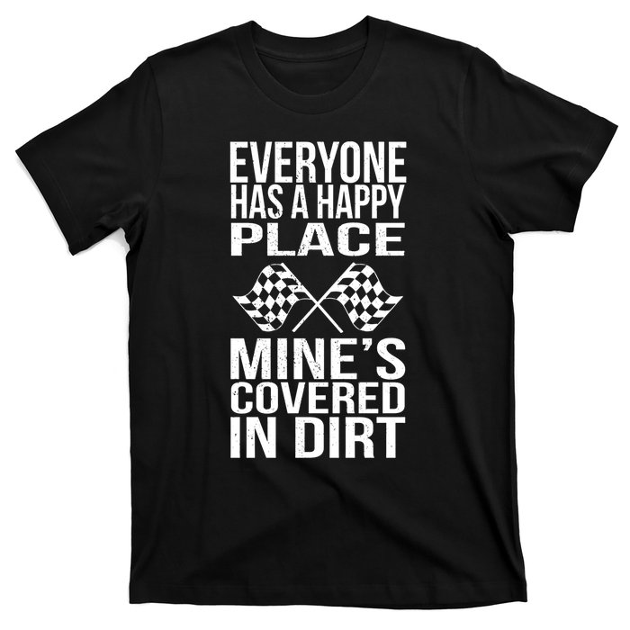 Happy Place Dirt Track Race Sprint Car Racing Driver Gift T-Shirt