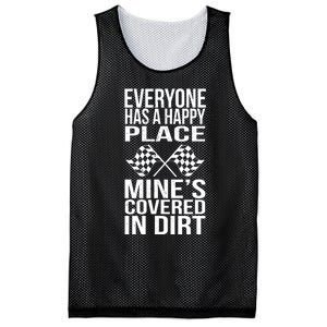 Happy Place Dirt Track Race Sprint Car Racing Driver Gift Mesh Reversible Basketball Jersey Tank