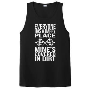 Happy Place Dirt Track Race Sprint Car Racing Driver Gift PosiCharge Competitor Tank