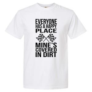 Happy Place Dirt Track Race Sprint Car Racing Driver Gift Garment-Dyed Heavyweight T-Shirt