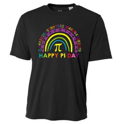 Happy Pi Day Teacher Pi Maths Symbol Pi Day Rainbow Cooling Performance Crew T-Shirt