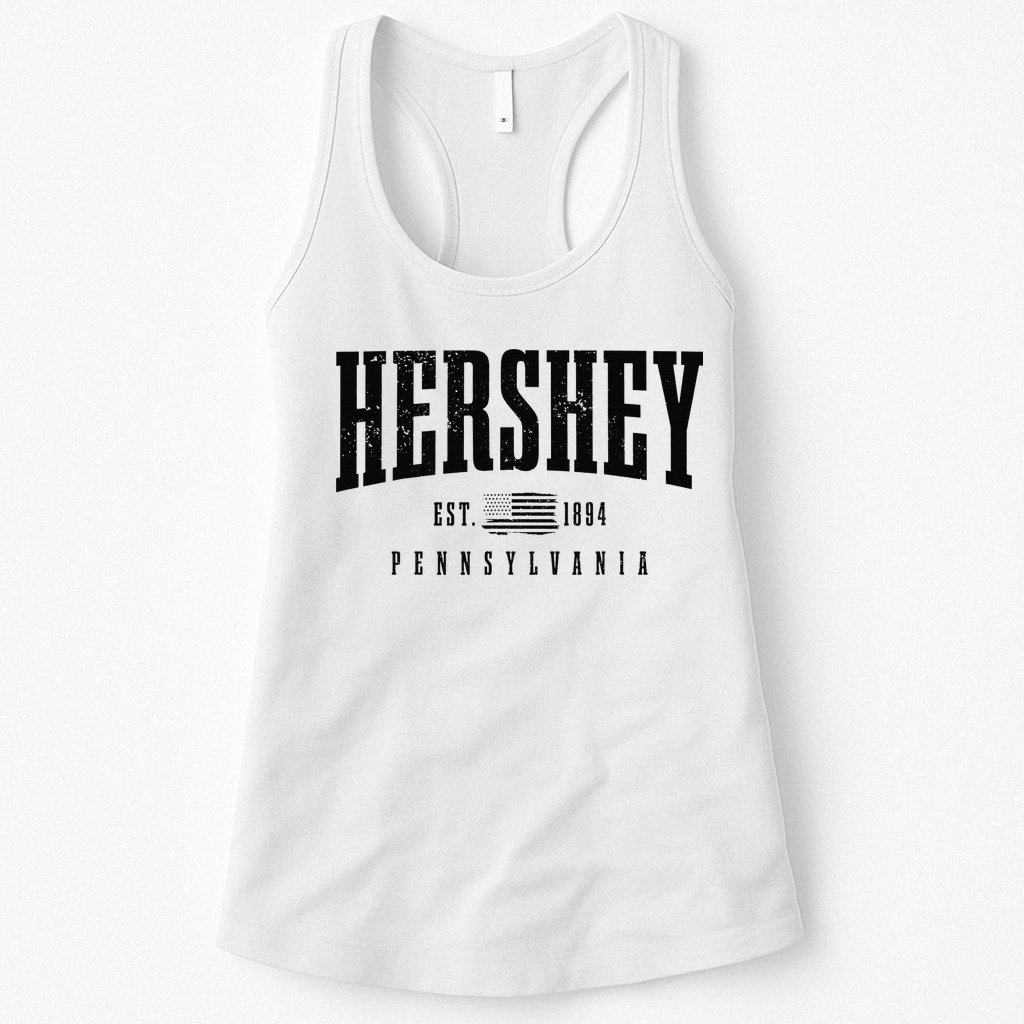 Hershey Pennsylvania Est. 1894 American Flag Patriotic Womens Tank Top