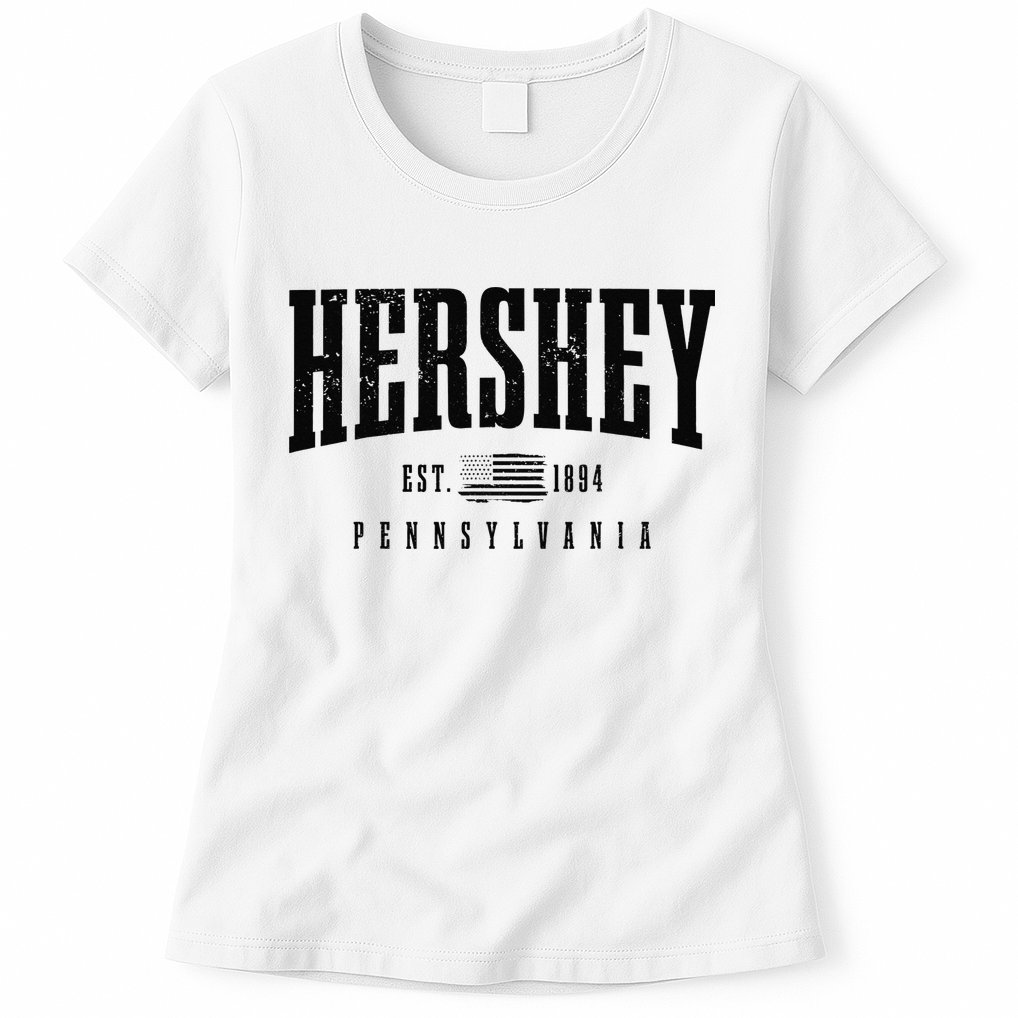 Hershey Pennsylvania Est. 1894 American Flag Patriotic Womens T-Shirt