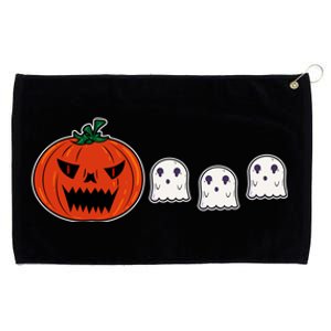 Hq Pumpkin Eating Ghoscute Gift Retro Gamer Spooky Pumpkin Meaningful Gift Grommeted Golf Towel