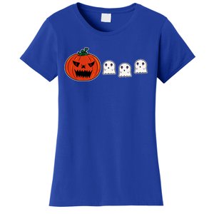 Hq Pumpkin Eating Ghoscute Gift Retro Gamer Spooky Pumpkin Meaningful Gift Women's T-Shirt