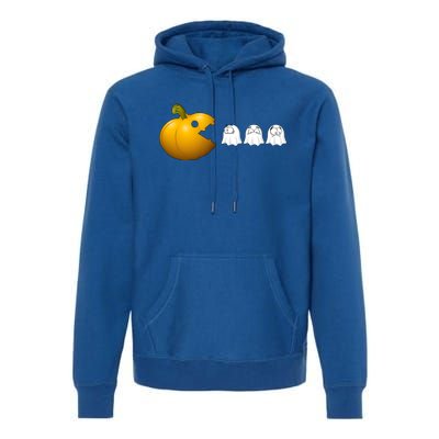 Halloween Pumpkin Eating Ghost Fall Gamer Costume Great Gift Premium Hoodie