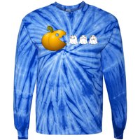 Halloween Pumpkin Eating Ghost Fall Gamer Costume Great Gift Tie-Dye Long Sleeve Shirt