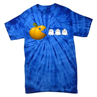 Halloween Pumpkin Eating Ghost Fall Gamer Costume Great Gift Tie-Dye T-Shirt