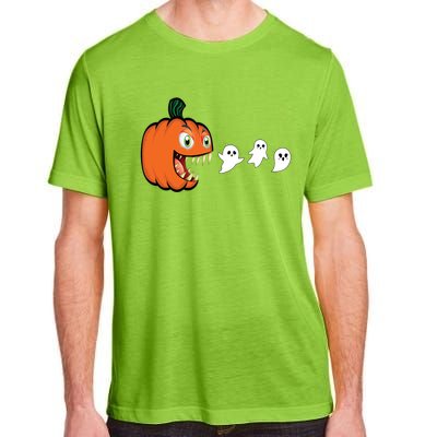 Halloween Pumpkin Eating Ghost Gamer Gift Adult ChromaSoft Performance T-Shirt