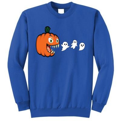 Halloween Pumpkin Eating Ghost Gamer Gift Tall Sweatshirt