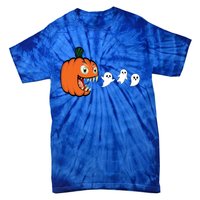 Halloween Pumpkin Eating Ghost Gamer Gift Tie-Dye T-Shirt