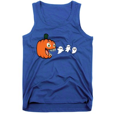 Halloween Pumpkin Eating Ghost Gamer Gift Tank Top