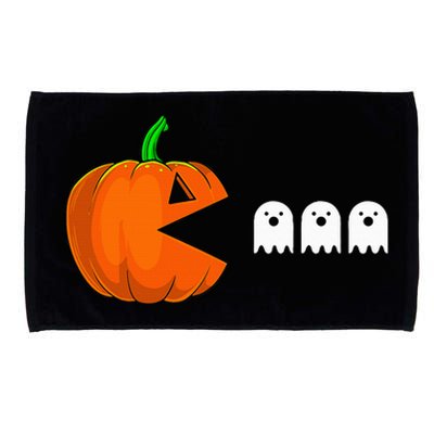 Halloween Pumpkin Eating Ghost Microfiber Hand Towel