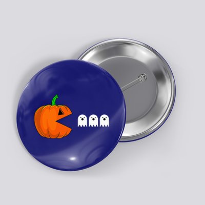 Halloween Pumpkin Eating Ghost Button